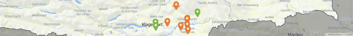 Kartenansicht für Apotheken-Notdienste in der Nähe von Völkermarkt (Völkermarkt, Kärnten)